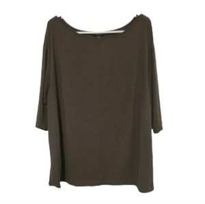 J. Jill Wearever Collection 3/4 Sleeve Shirt with Small Slits on Bottom